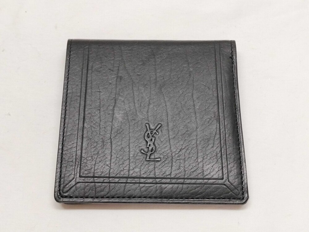 Yves Saint Laurent textured black leather wallet